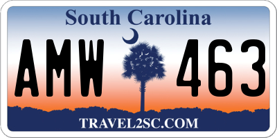 SC license plate AMW463