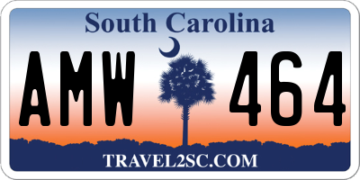 SC license plate AMW464