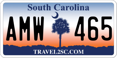 SC license plate AMW465