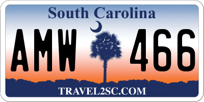 SC license plate AMW466