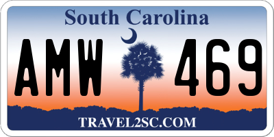SC license plate AMW469