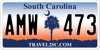 SC license plate AMW473