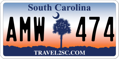 SC license plate AMW474