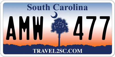 SC license plate AMW477