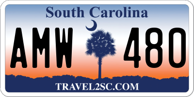 SC license plate AMW480