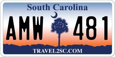 SC license plate AMW481