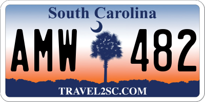 SC license plate AMW482