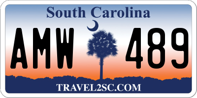SC license plate AMW489