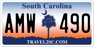 SC license plate AMW490