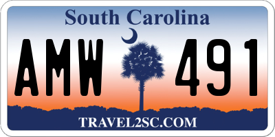 SC license plate AMW491