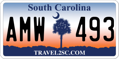 SC license plate AMW493