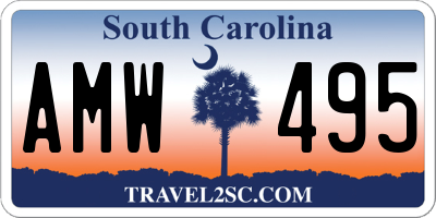 SC license plate AMW495