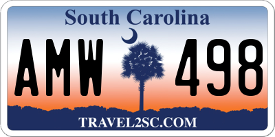 SC license plate AMW498