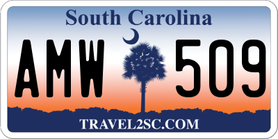 SC license plate AMW509