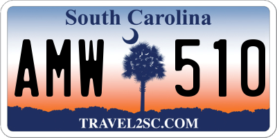 SC license plate AMW510