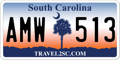 SC license plate AMW513