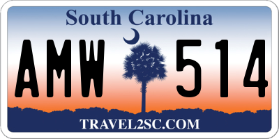 SC license plate AMW514