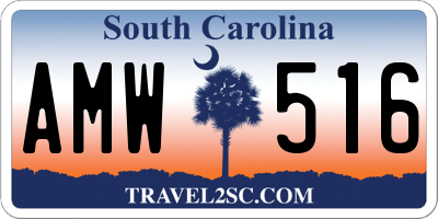 SC license plate AMW516