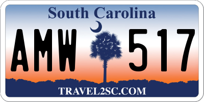 SC license plate AMW517