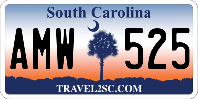 SC license plate AMW525