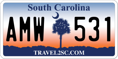 SC license plate AMW531