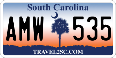 SC license plate AMW535