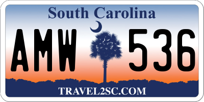 SC license plate AMW536