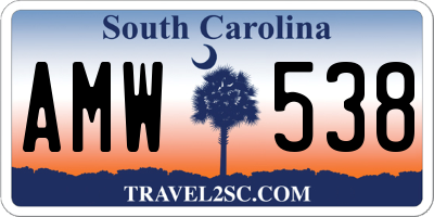 SC license plate AMW538