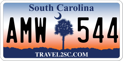 SC license plate AMW544