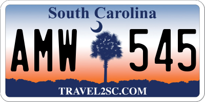 SC license plate AMW545