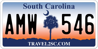 SC license plate AMW546
