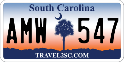 SC license plate AMW547