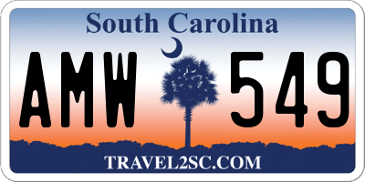 SC license plate AMW549