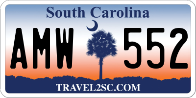 SC license plate AMW552