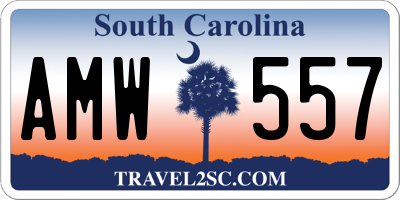 SC license plate AMW557
