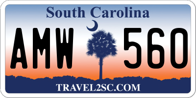 SC license plate AMW560