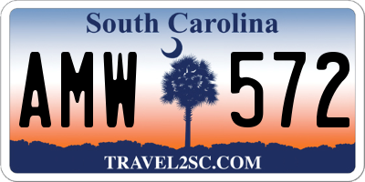 SC license plate AMW572