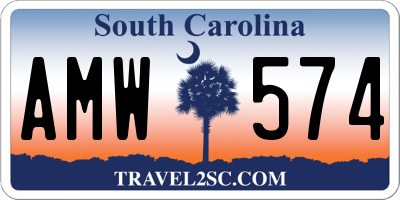 SC license plate AMW574