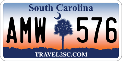 SC license plate AMW576