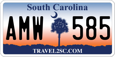 SC license plate AMW585
