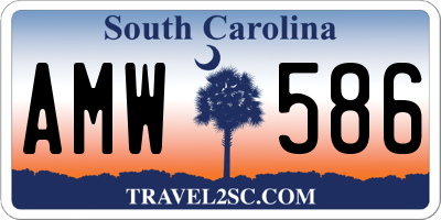 SC license plate AMW586