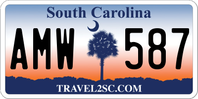 SC license plate AMW587