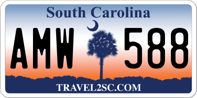 SC license plate AMW588