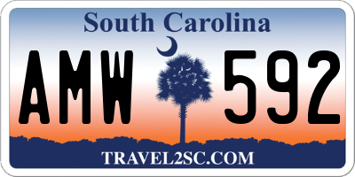 SC license plate AMW592