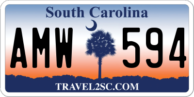 SC license plate AMW594