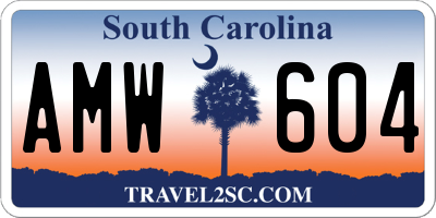 SC license plate AMW604