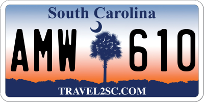 SC license plate AMW610
