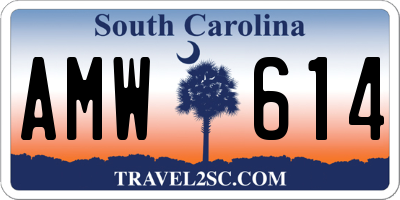 SC license plate AMW614
