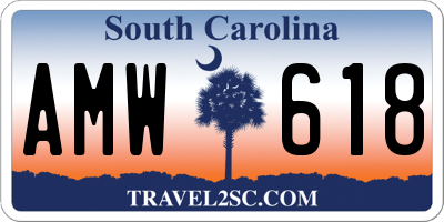 SC license plate AMW618