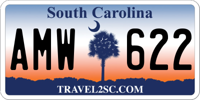 SC license plate AMW622
